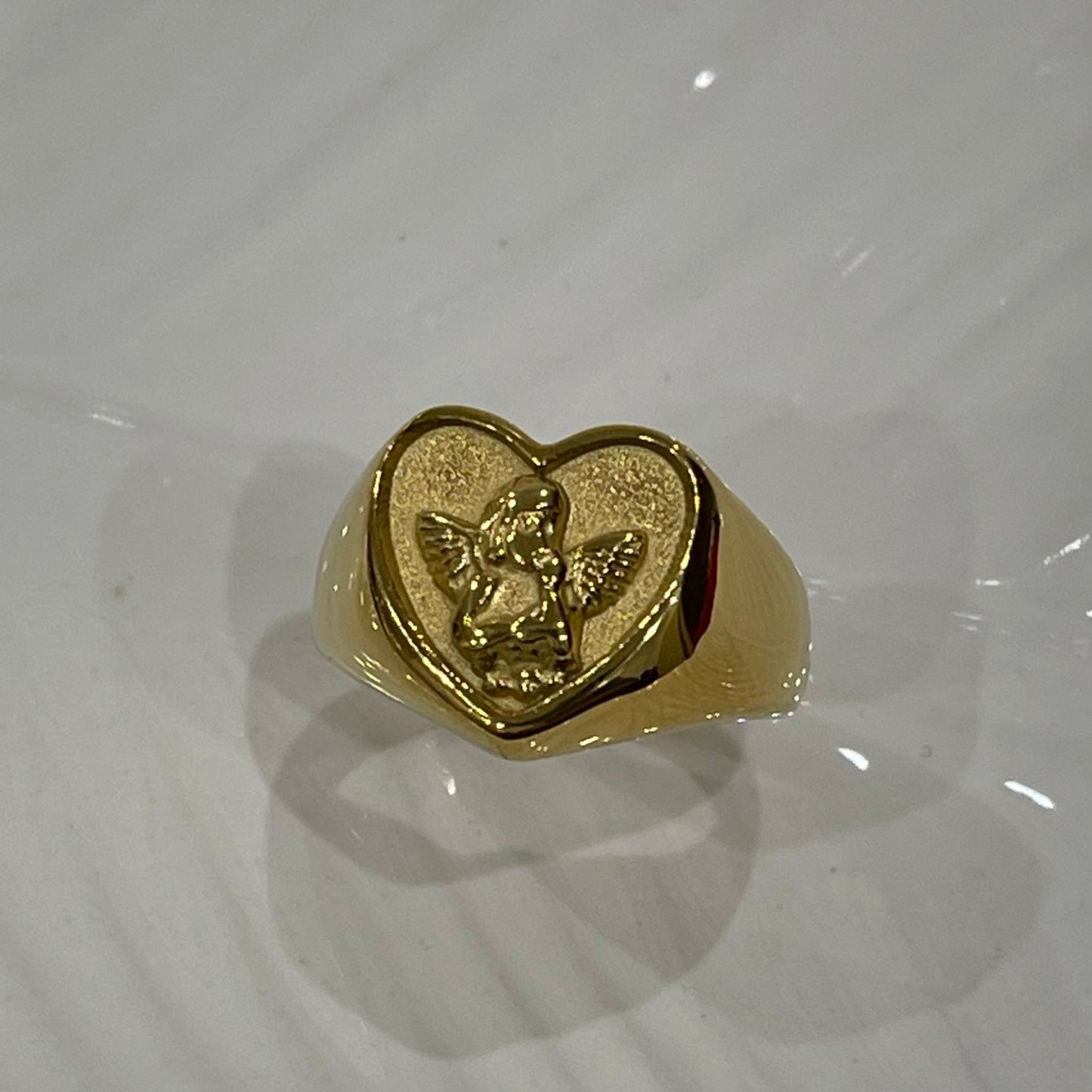 Anello cuore "Kerubino" in acciaio inox
