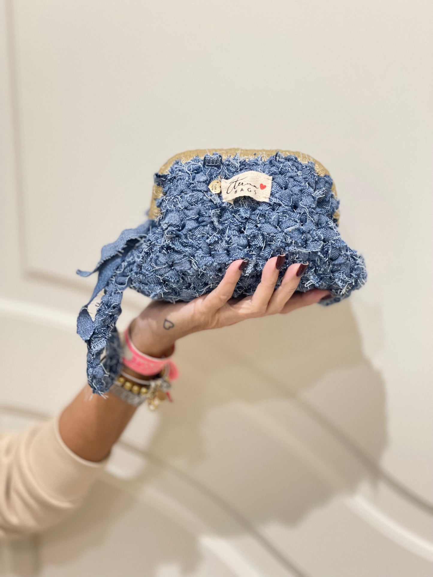 clutch denim handmade