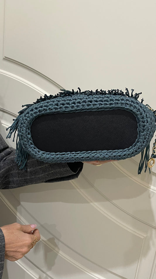 BAGS CON FRANGE HANDMADE "OTTANIA" CON TRACOLLA GOLD