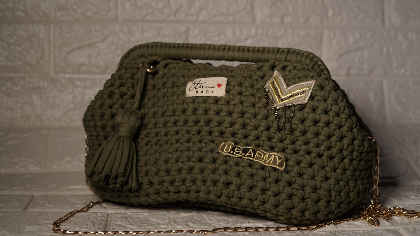 clutch bags handmade "Military chic"