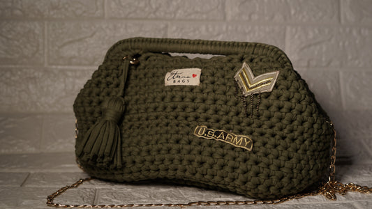 clutch bags handmade "Military chic"