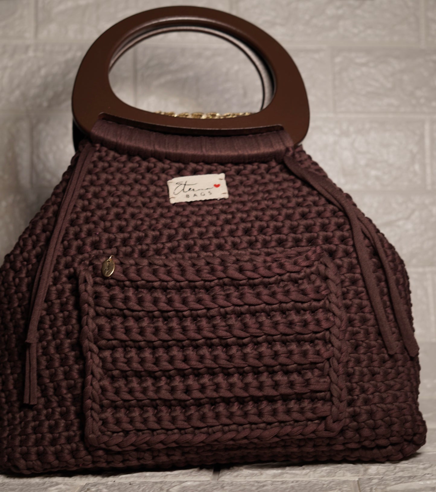 ETERNA BROWN & BORGUNDY- Shopping Bag handmade