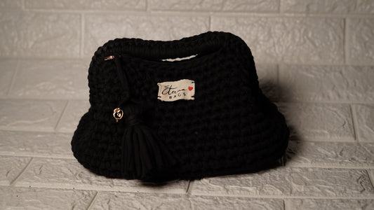 ETERNA BLACK    clutch bags HANDMADE