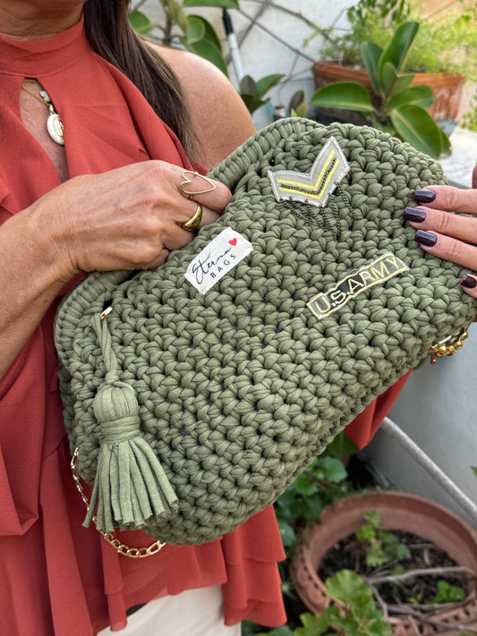 clutch bags handmade "Military chic"