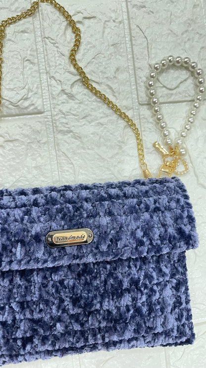 Pochette realizzata a mano "blu".