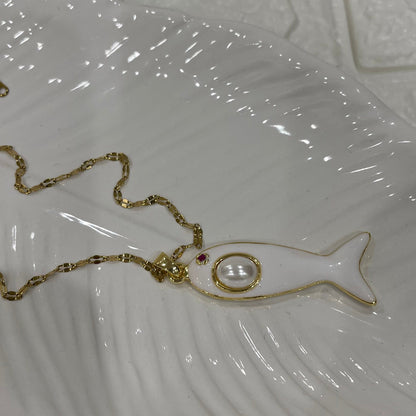 Catenina "Little fish" in acciaio inox gold