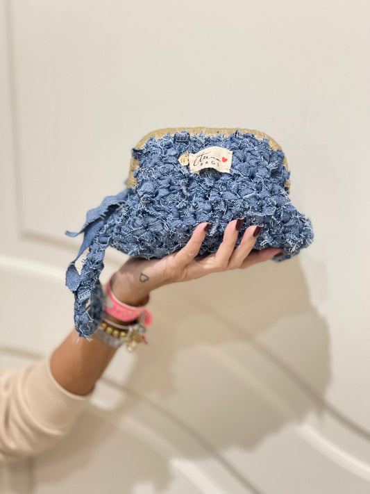 clutch denim handmade