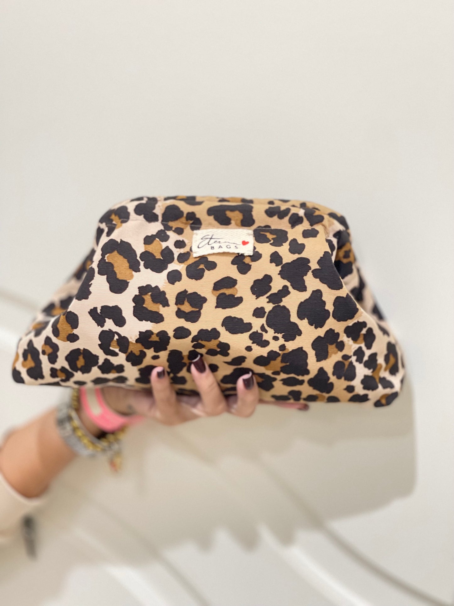 clutch bag in tessuto gro animalier handmade