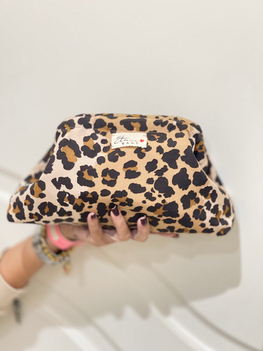 clutch bag in tessuto gro animalier handmade