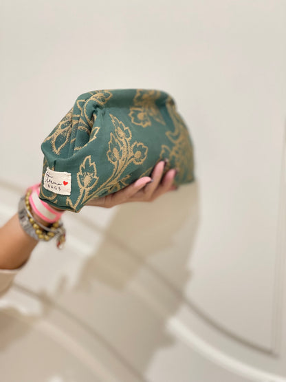clutch in tessuto damascato handmade