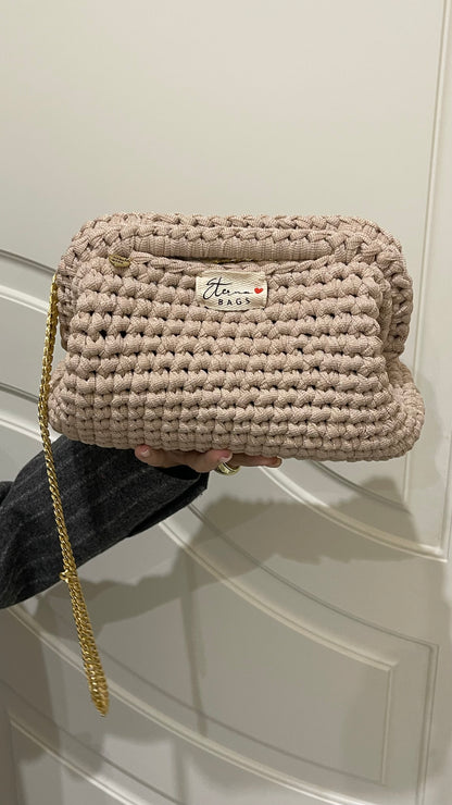Clutch bags "IVORY SPARK" (cm.25 con tracolla gold)
